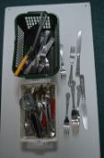 2x Baskets of Cutlery and Utensils