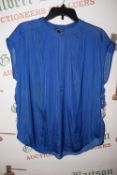 *Hilary Radley Blue Chiffon Top Size: L