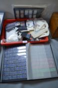British Postage Stamp Stock Book and Quantity of Stamps and Related Items