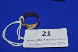 9ct Gold wedding Band 2.4g