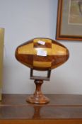 Wooden Parquetry Rugby Ball Ornament