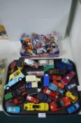 Tray of Vintage Diecast Toy Cars, Transformers, etc.