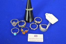 8x 925 Sterling Silver Ring 24g total