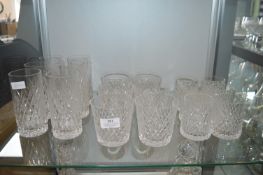 3x Sets of 6 Cut Glass Lead Crystal Hi-Halls and Tumblers