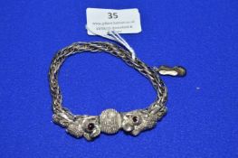 925 Sterling Silver Chinese Dragon Brooch 25g