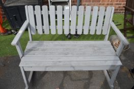 Grey Painted Wooden Rocking Garden Bench