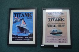 2x Reproduction Titanic White Starline Framed Posters