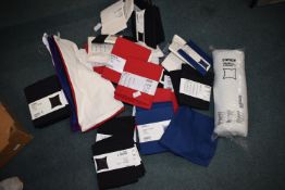 *60x Assorted Cushion Covers (29x Black, 18x Off-White, 6x Navy, 1x Purple, and 6x Red) Plus 1x