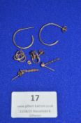 3x Pairs of 9ct Gold Earring 3.4g total