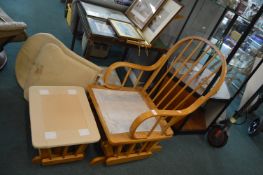 Bentwood Rocking Chair with Stool (requires reupholstering)
