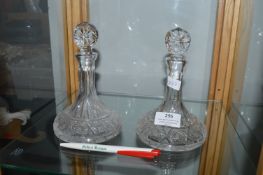 Pair of Miniature Cut Glass Lead Crystal Decanters