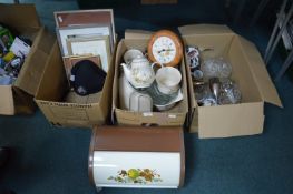 Marks & Spencer Kitchenware Including Storage Jars, Bread Bin, etc. Plus, Glassware, Pictures, and