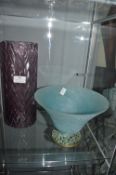 2x Coloured Glass Vases