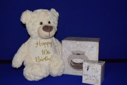*Chrome Wax Melt & Oil Warmer, 16th Birthday Teddy Bear, and a Scented Candle