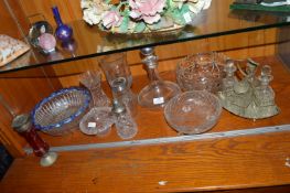 Assorted Glassware Including Trifle Bowls, Vases, etc.