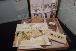 *Heart Shaped Serving Board, Mr & Mrs Cheese Knife Set, Mr & Mrs Wooden Tag, and a Mr & Mrs