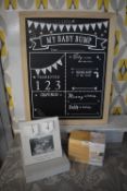 *My Baby Bump Countdown Chalkboard, Baby Scan Photo Frame, and Ideas for Mum & Dad Note Box