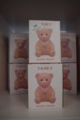 *6x Pink Teddy Bear Money Banks