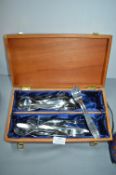 Cutlery Box Containing Chromolit Portuguese Cutlery