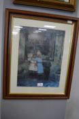 Framed Print of Children Looking into a Sweetshop