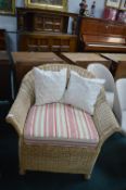 Basketweave Wickerwork Tub Chair