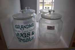 *4x Ikea Clear Glass Cookie Jars