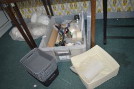 *Large Tub of Assorted Stationery, Plastic Baskets, etc.