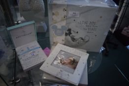 *Mickey Mouse Blue Keepsake Box, Baby Boy Teddy Bear Frame, and a Guardian Angel Keepsake