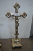 French Cast Iron Metal Crucifix