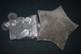 *Grey Star Cushion, Grey Baby Blanket, Grey Hats and Mittens