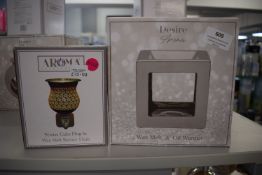 *Pewter Cube Plug-in Wax Melt Burner, and a Chrome Square Wax Melt & Oil Warmer