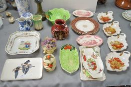 Assorted Vintage Pottery Including Peter Scott Wild Geese Plate, Crown Devon, etc.
