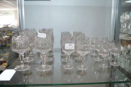 3x Sets of 6 Cut Lead Crystal Wine and Sherry Glasses