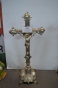 French Cast Iron Metal Crucifix