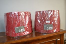 Pair of Burgundy Lampshades