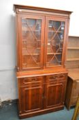 Astral Glazed Bookcase with Double Cabinet & Drawers