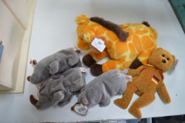 5x Assorted TY Beanie Animals