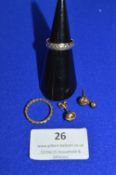 Assorted 9ct Gold Rings and Ear Studs 4.4g total