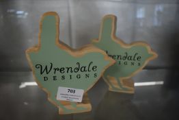 *2 Wrendale Wooden Brand Signs