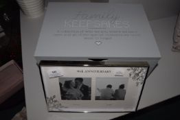 *40th Anniversary Photo Framed, and a Large Grey Family Keepsakes Box