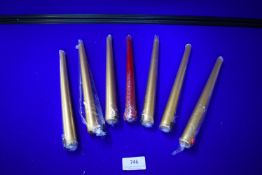 *7x Red Angled Dinner Candles