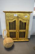 Gilt Painted Wooden Key Cabinet, and a Ropework Doorstop