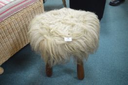 Sheepskin Covered Stool