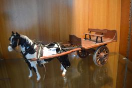 Beswick Piebald Horse and Cart