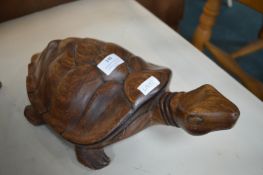 African Carved Wood Tortoise
