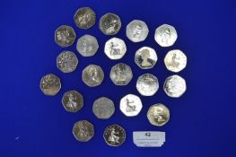 21x 50p Coins Including 5x Pictorial Coins