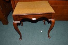 Mahogany Piano Stool with Cabriole Legs