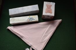 *Disney Dumbo Birth Certificate Holder, Pink Teddy Bear Money Bank, and a Pink Baby Blanket