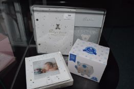 *Baby’s First Milestone Keepsake Set, Baby Boy Frame, and a Blue My First Piggybank