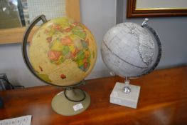 2x Terrestrial Globes